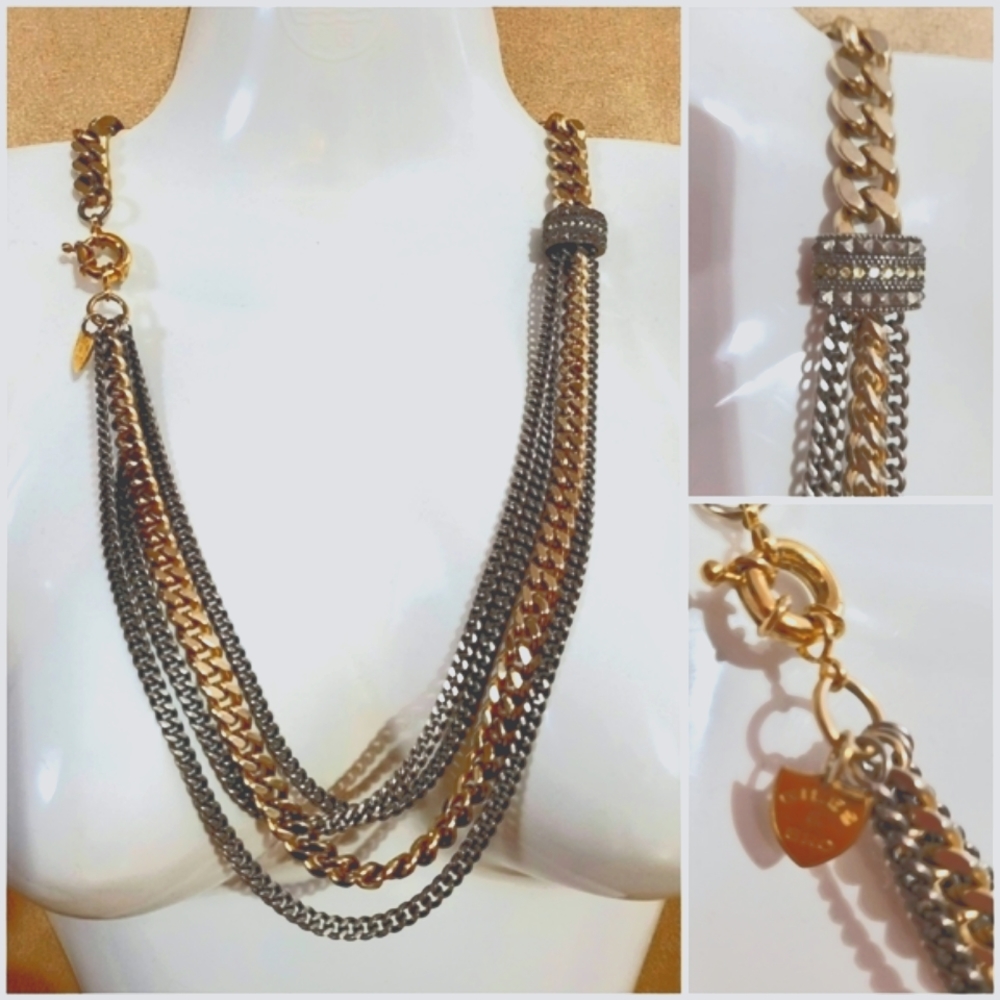 Tri color NECKLACE / Signed